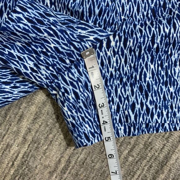 Kenar Chino Shorts Womens 2 Blue White Geometric Pattern Low-Rise Cotton Stretch - Picture 6 of 7